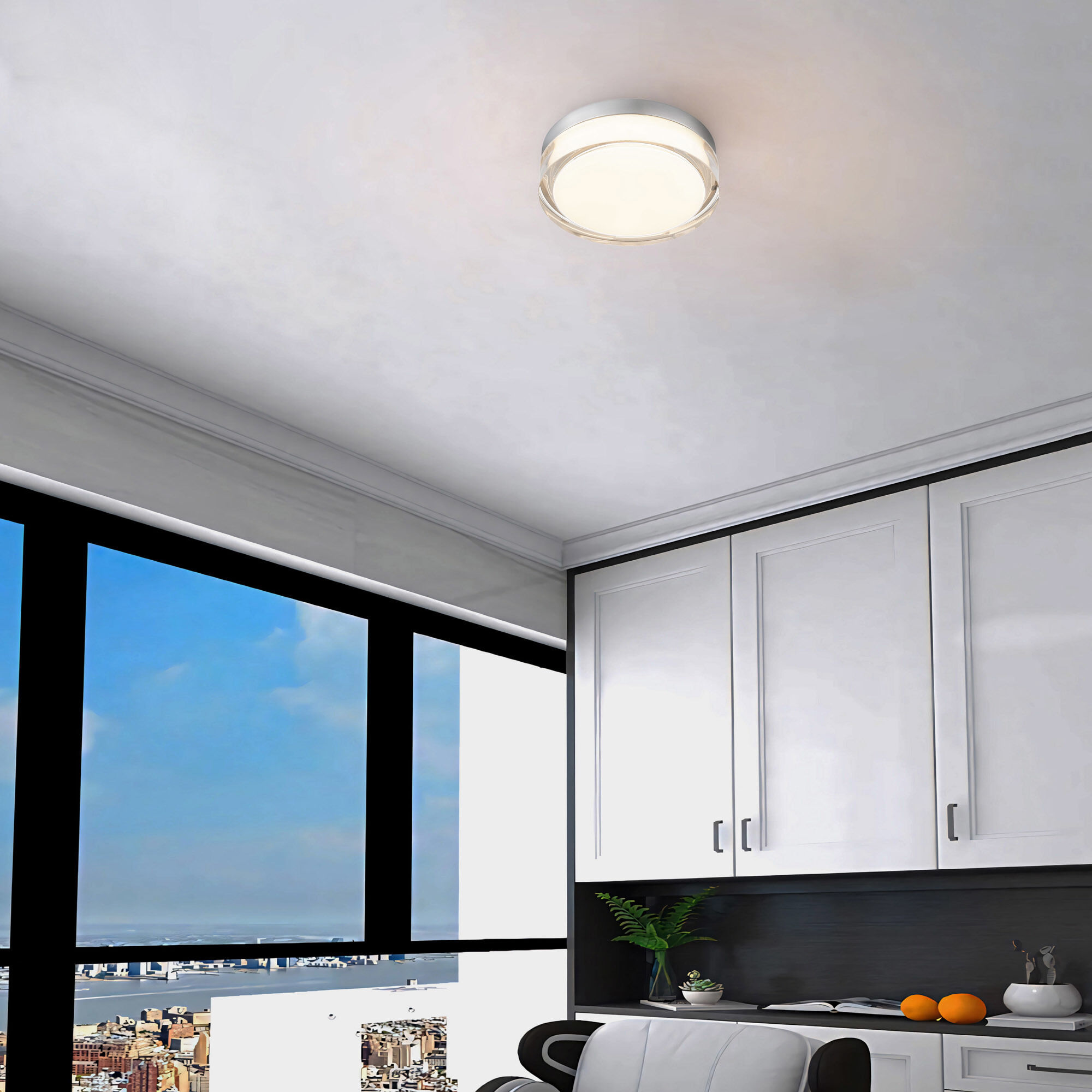 Sunspot LED 9 inch Brushed Stainless Steel Outdoor Flush Mount